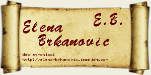 Elena Brkanović vizit kartica